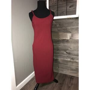 American Apparel dark red slip long dress women's size extra small XS